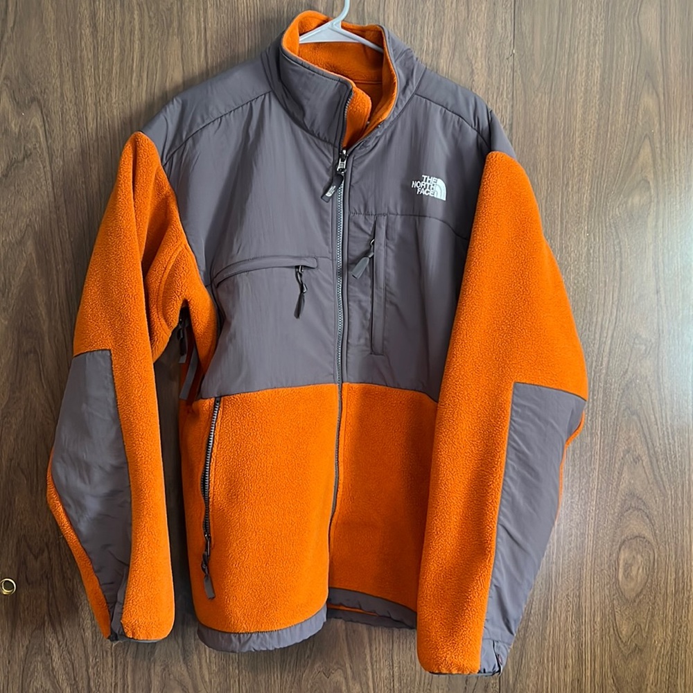 The North Face Orange and Gray Fleece Performance Jacket